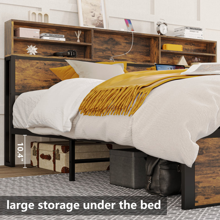 Millwood Pines Storrs Metal Storage Bed & Reviews Wayfair